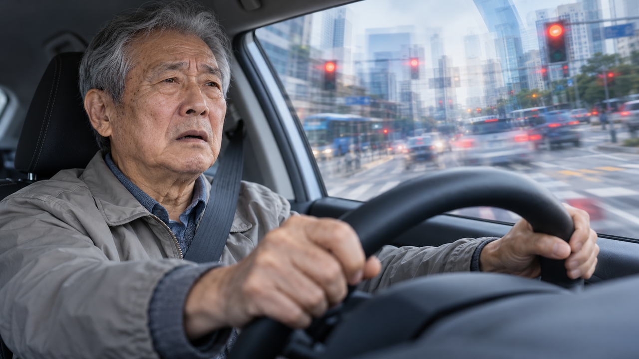 An AI-generated image depicting a dementia patient behind the wheel. [Generated with AI]