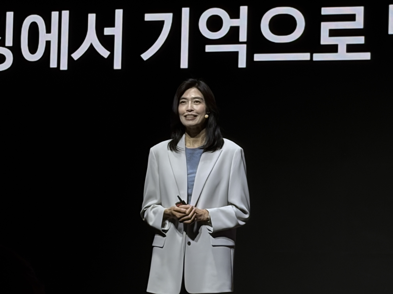 정신아 카카오 대표가 13일 경기도 용인시 카카오 AI 캠퍼스에서 열린 ‘이프카카오(if(kakao)26)’ 컨퍼런스에 참석해 발언하는 모습 [차민주 기자/chami@]