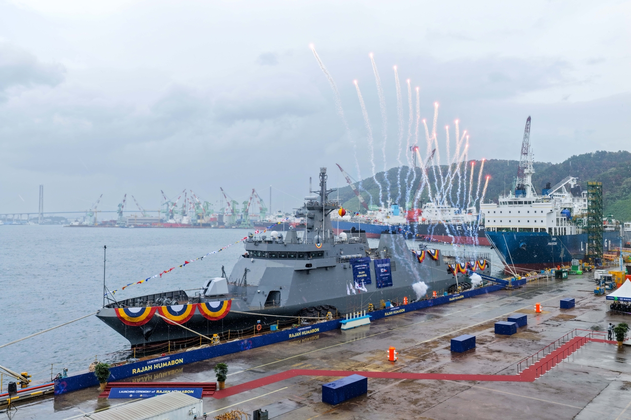 The Raja Humabon, a 2,400-ton-class Philippine offshore patrol vessel built by HD Hyundai Heavy Industries. [HD Hyundai Heavy Industries]