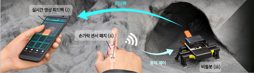 원격 제어와 시각 및 촉각 피드백을 활용한 비틀봇의 양방향 피드백 기반 작업 수행.[KAIST 제공]