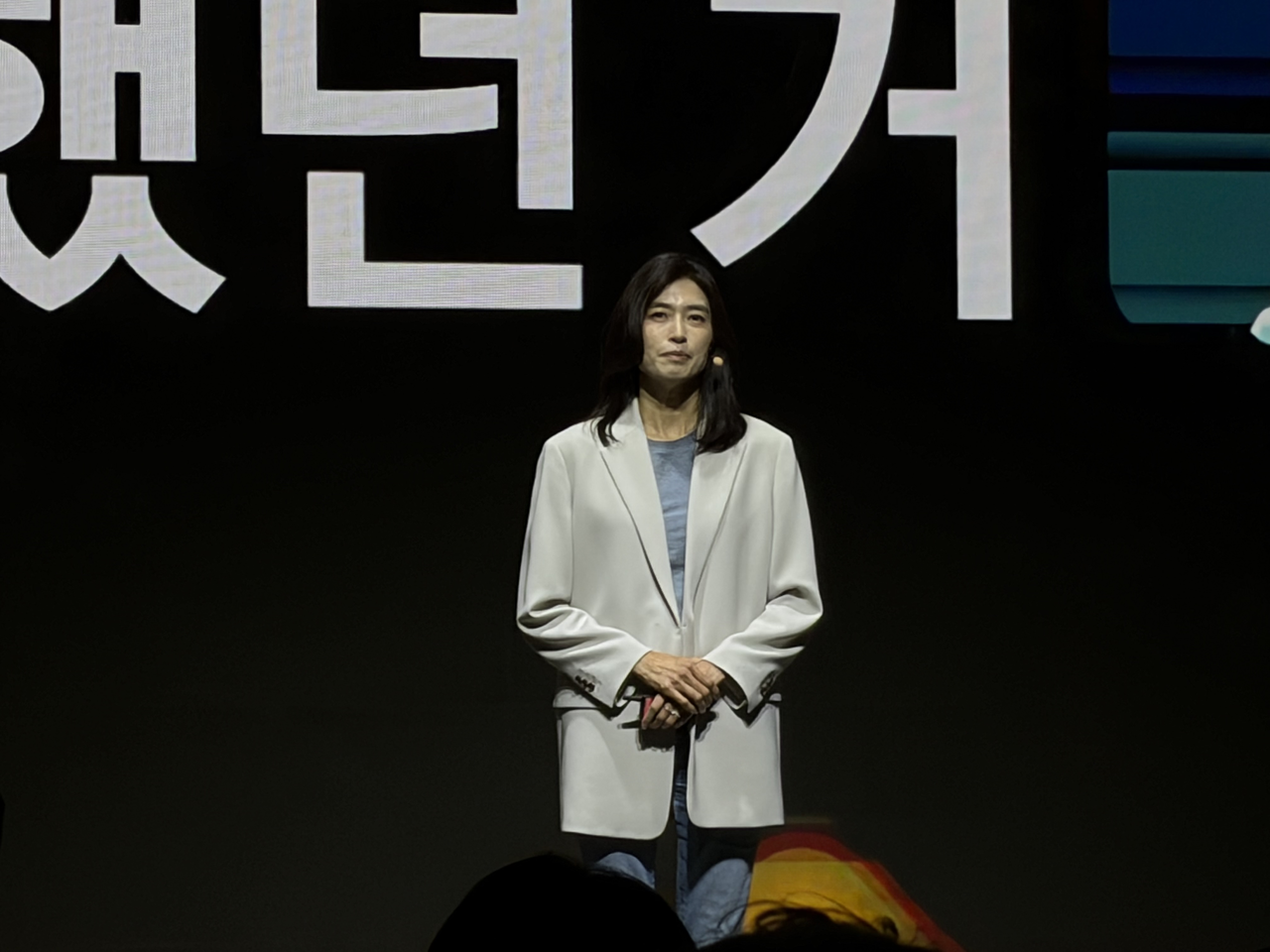 정신아 카카오 대표가 13일 경기도 용인시 카카오 AI 캠퍼스에서 열린 ‘이프카카오(if(kakao)26)’ 컨퍼런스에 참석해 발언하는 모습 [차민주 기자/chami@]