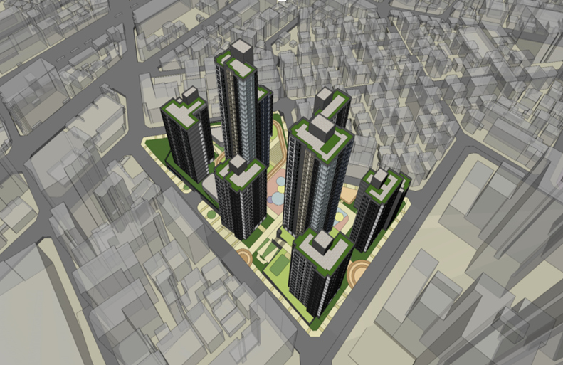 Rendering of the planned residential complex