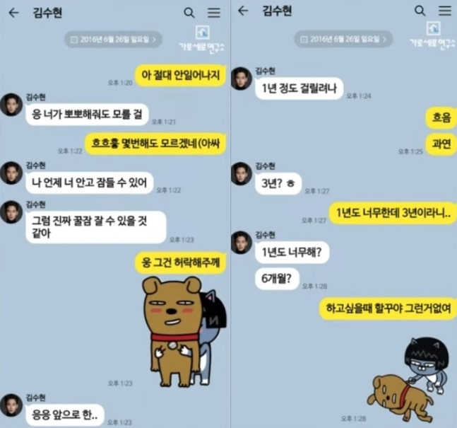 ‘가로세로연구소’가 증거로 제시한 조작된 카카오톡 대화