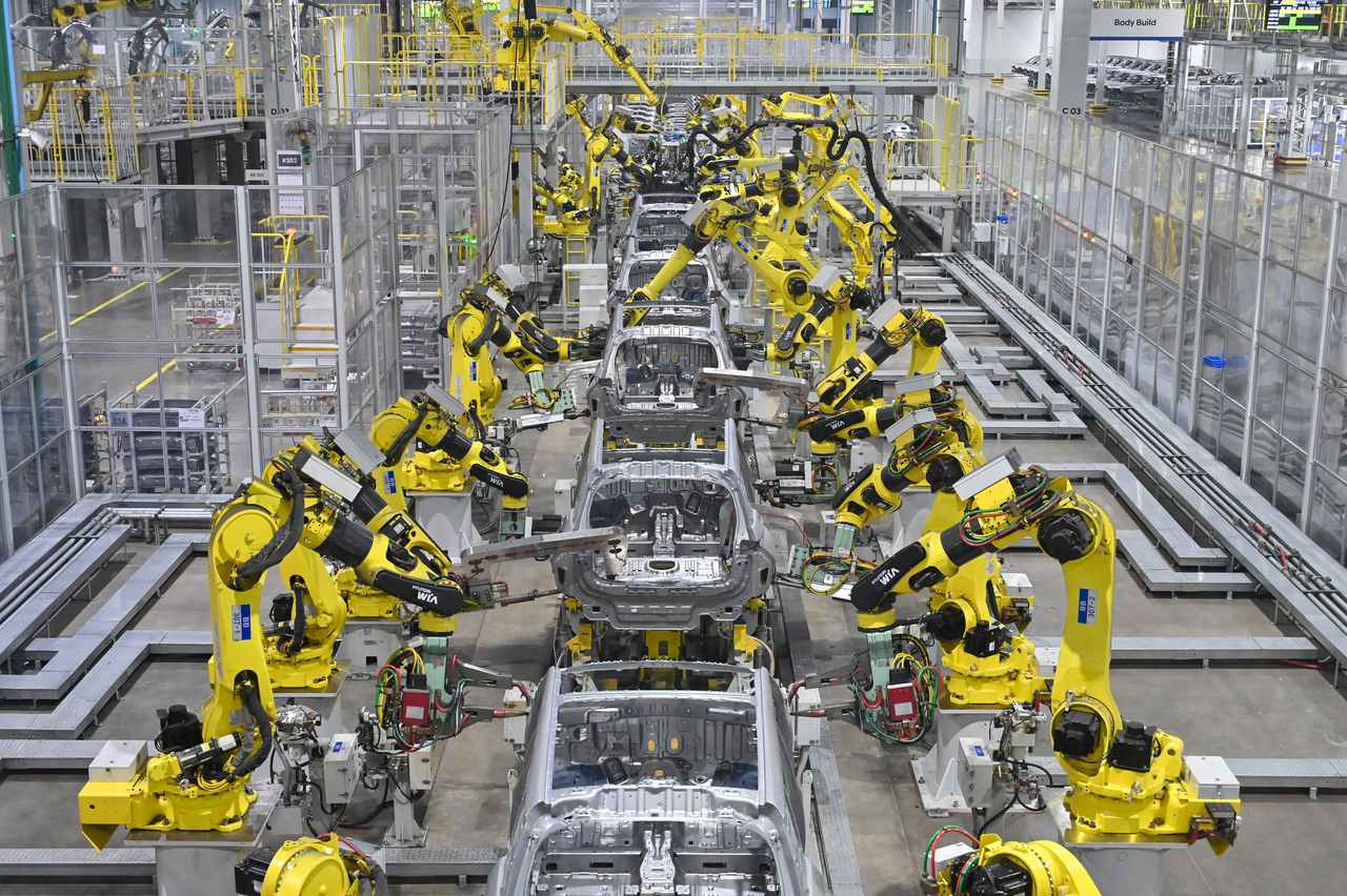 Hyundai Motor Co. Venue compact SUVs are assembled at the company’s Pune plant in Maharashtra, India. (Hyundai Motor Group)