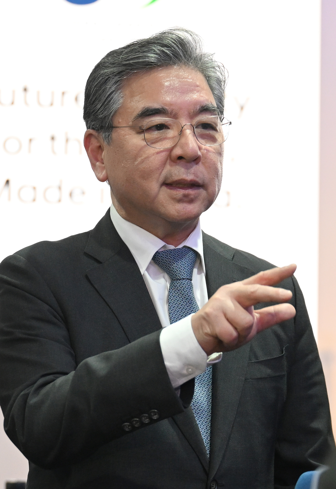 Hyundai Motor Group Vice Chair Chang Jae-hoon speaks in an interview following the opening ceremony of the company’s Pune plant in Maharashtra, India, Wednesday. (Hyundai Motor Group)
