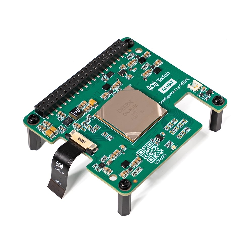 The Sixfab AI HAT+, an AI acceleration board for Raspberry Pi 5 powered by Deepx's DX-M1M NPU [Source: Raspberry Pi Newsroom]