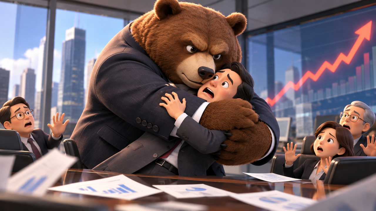 베어허그(Bear Hug)는 ‘곰의 포옹’이라는 의미로, 곰이 상대방을 강하게 끌어안으면 빠져나오기 어려운 것처럼, 인수자가 매력적인 가격을 제시해 이사회가 인수 제안을 쉽게 거부하지 못하도록 압박한다는 비유에서 나온 용어다. 해당 이미지는 인공지능(AI)을 활용해 제작함.