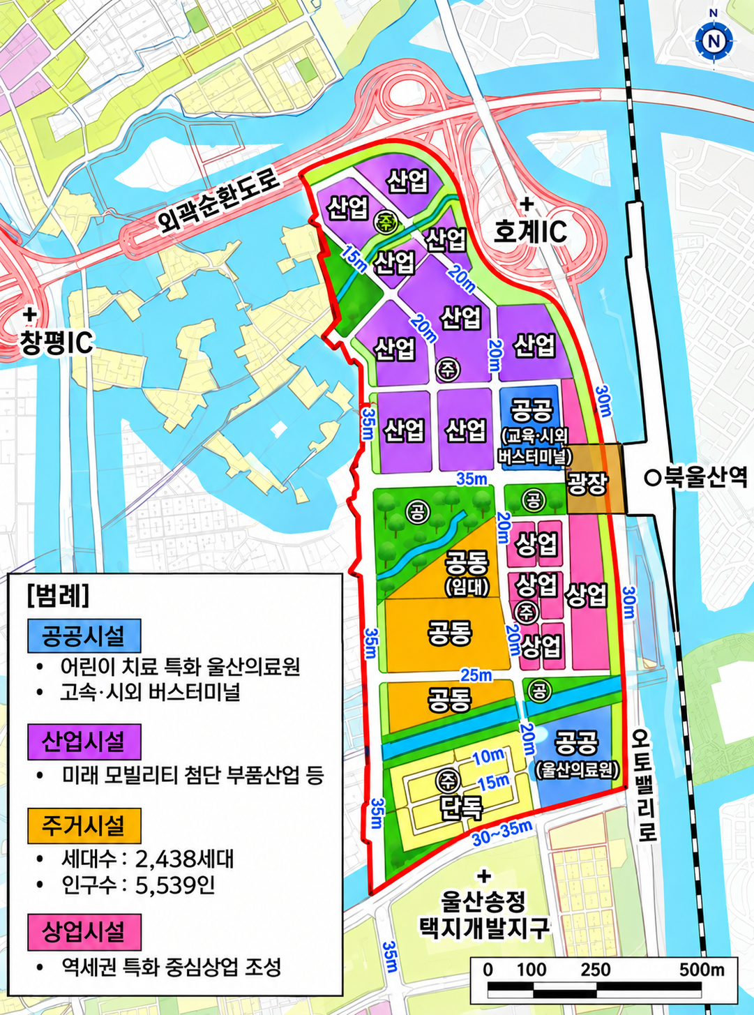 Proposed land use plan for the North Ulsan development project [Ulsan city government]