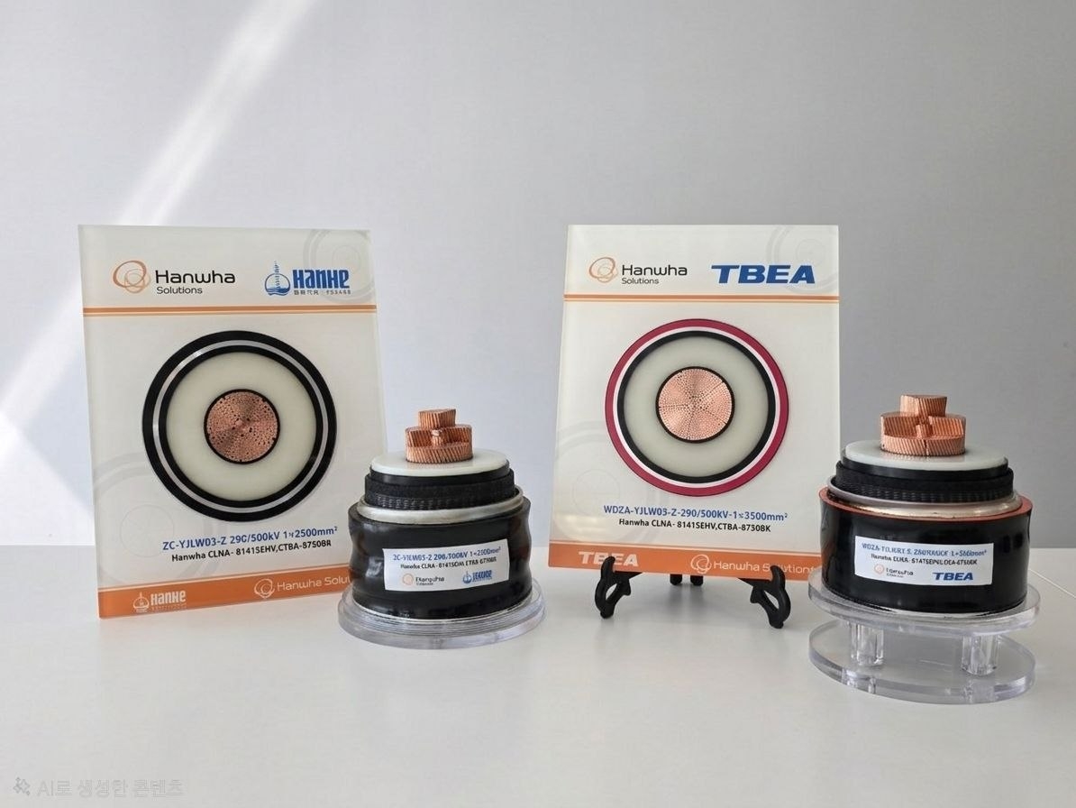 A model of Hanwha Solutions' 500kV HVAC material package. [Provided by Hanwha Solutions]