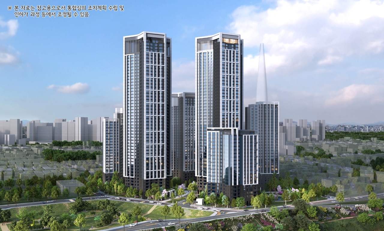 송파구 잠실우성 4차 재건축 조감도. 잠실우성4차는 최고 49층, 총 828세대 규모의 주거단지로 재건축된다. [서울시]