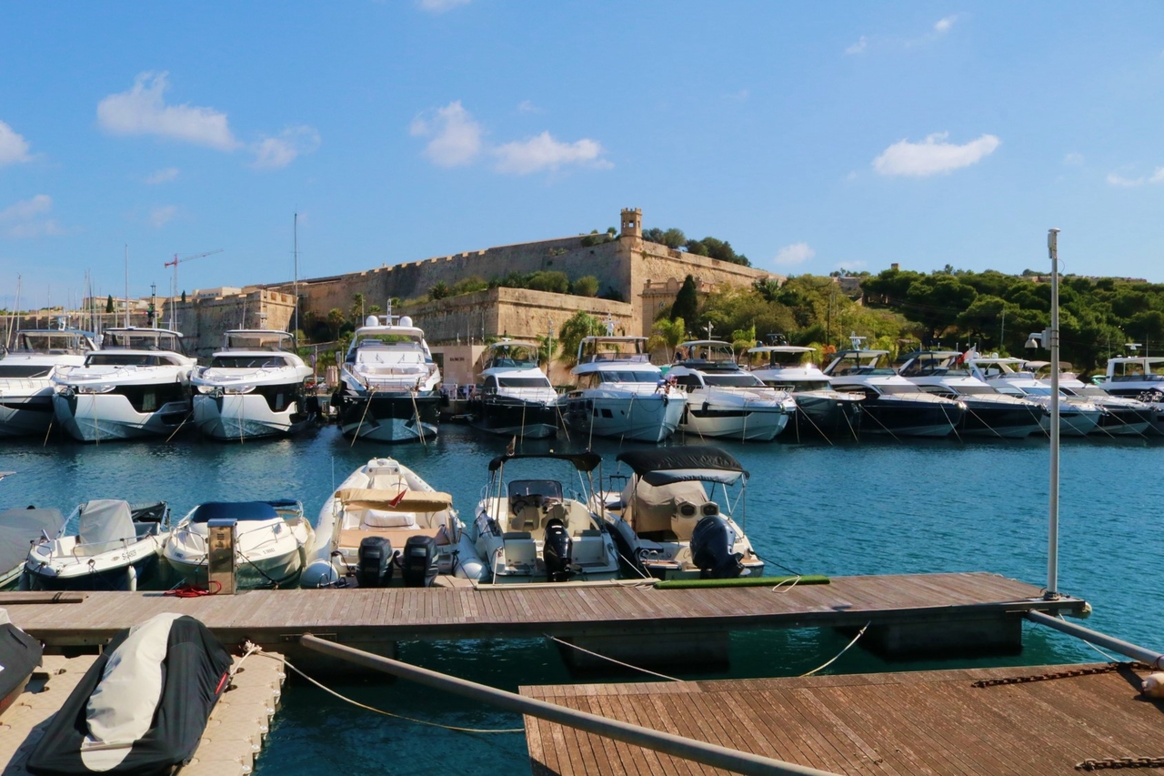 Yachts anchored at a marina in Pieta, Malta (Son Ji-hyoung/The Korea Herald)