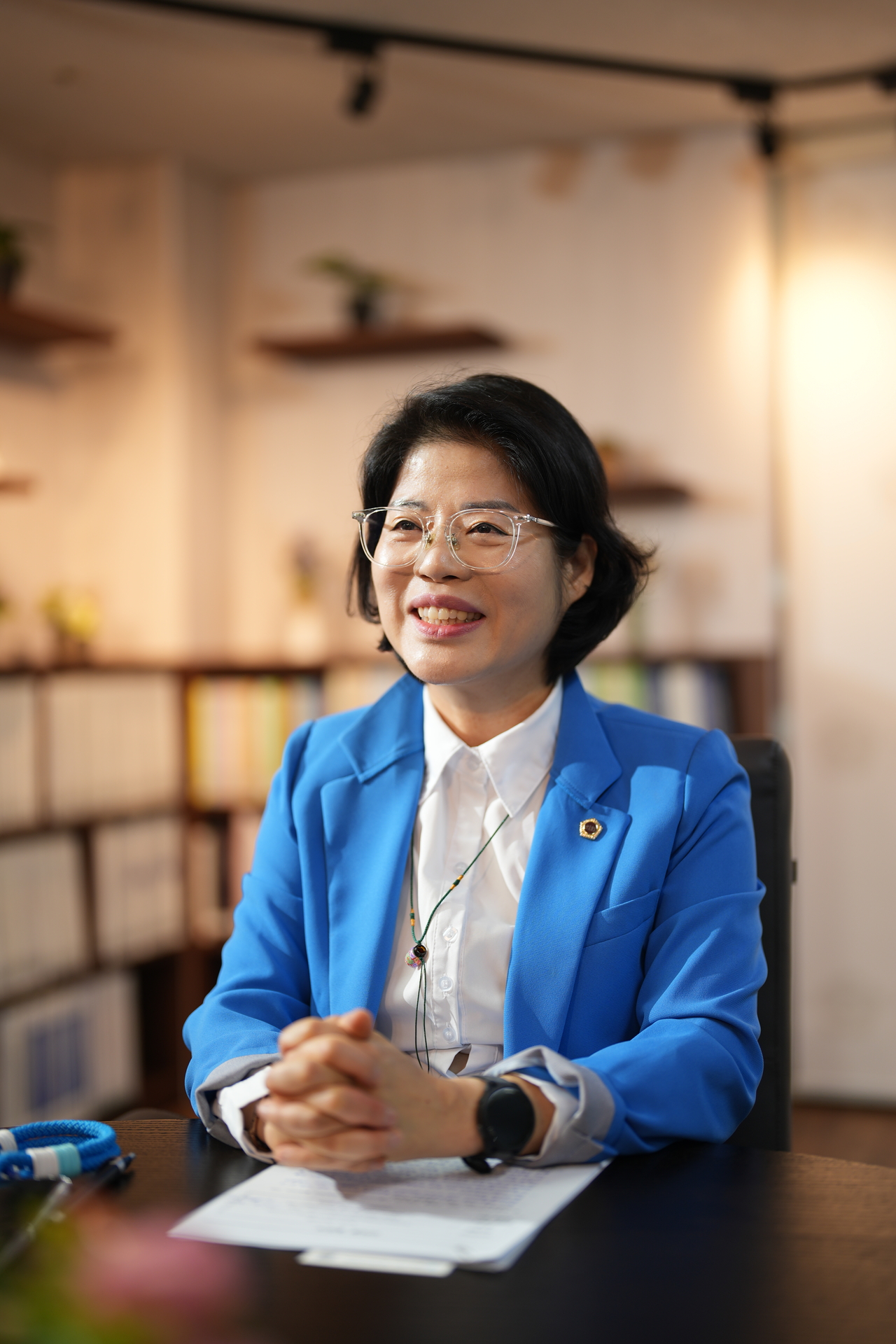 유 의원이 사회복지 현장에서 출발해 기초의회를 거쳐 서울시의회까지 활동 영역을 넓힌 과정을 설명하며 의정활동에 대한 포부를 밝히고 있다. 양정원 기자