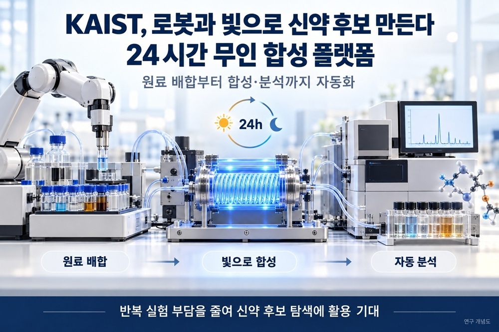 24시간 무인 합성 플랫폼 모식도(AI 생성 이미지).[KAIST 제공]