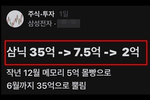“35억이 2억으로”…삼전 직원 “레버리지 투자하다 망했다, 장밋빛 미래 날아가”