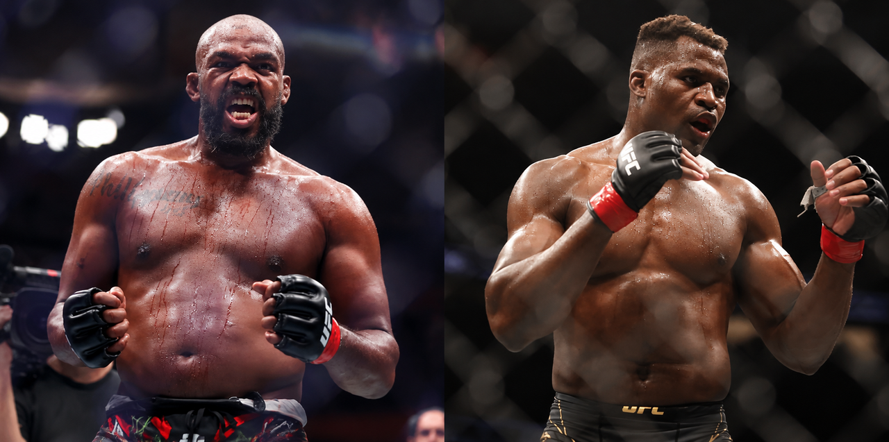 UFC 전 라이트헤비급·헤비급 챔피언 존 존스(왼쪽)과 전 헤비급 챔피언 프랜시스 응가누의 드림매치가 성사될 수 있을까. [게티이미지]