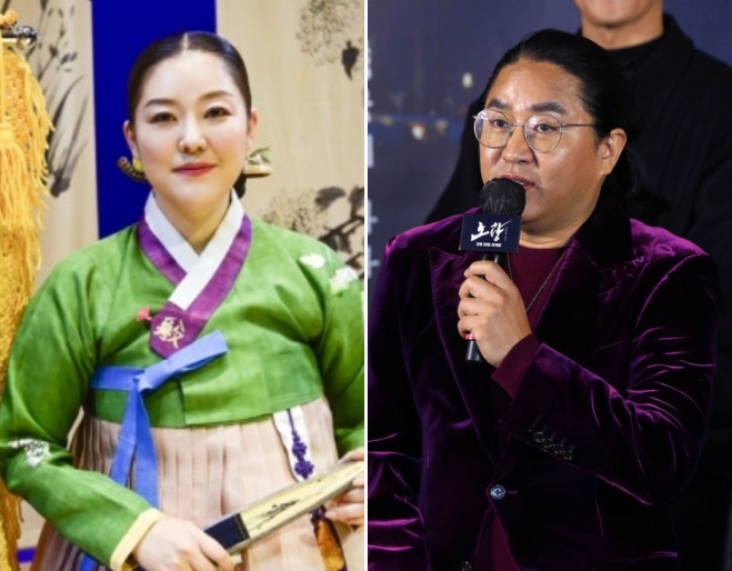 영화 ‘명량’의 김한민(오른쪽) 감독과 판소리 명창 이소영(왼쪽)[남원시 제공·뉴시스 자료사진]