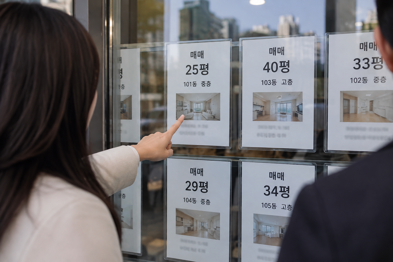 경기 남부 주택시장에서 중소형 평형 아파트에 매수세가 몰리며 가격 역전 현상이 나타나고 있다. [챗GPT로 제작한 이미지]