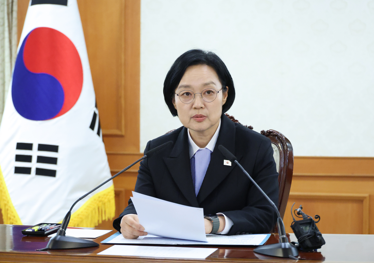 한성숙 국무총리가 20일 정부서울청사에서 열린 정부업무평가위원회 회의에서 발언하고 있다. [연합]