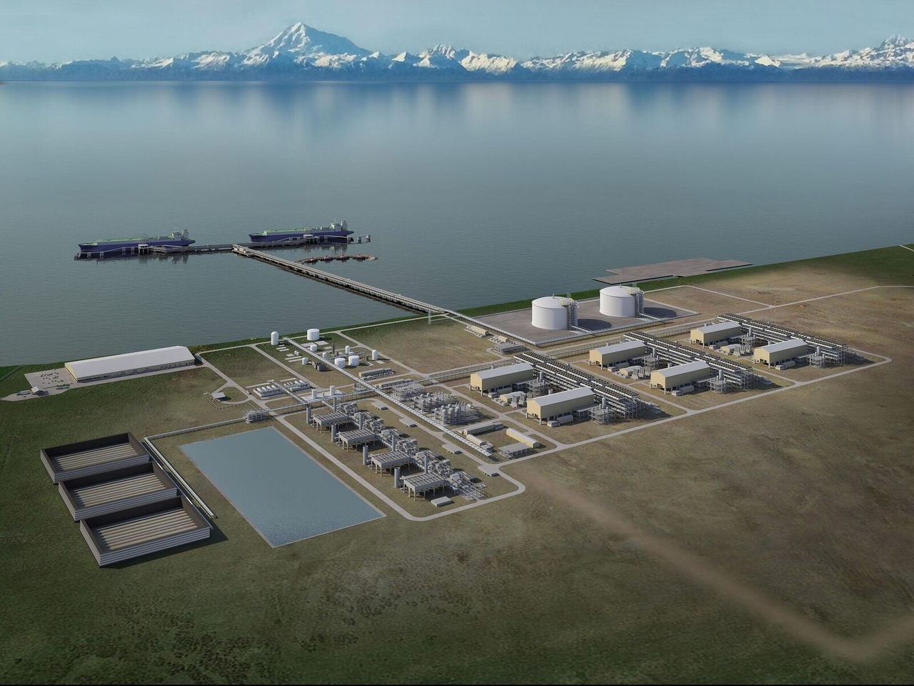 Rendering of the Alaska LNG facility in Nikiski, Alaska (Alaska LNG)