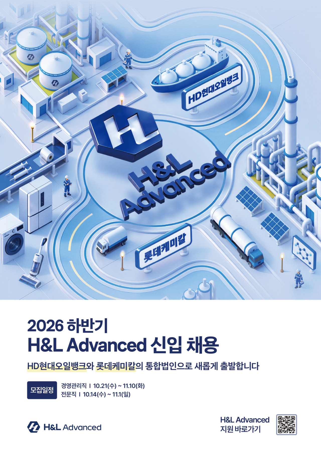 A recruitment poster for H&L Advanced, the merged entity of HD Hyundai Chemical and Lotte Daesan Petrochemical. [HD Hyundai]