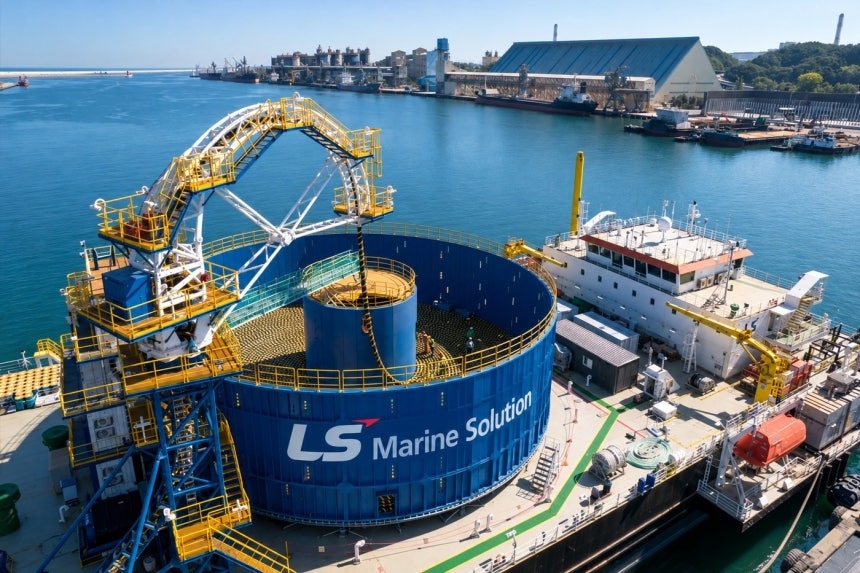 LS Marine Solution's submarine cable-laying vessel GL2030. [LS Marine Solution]