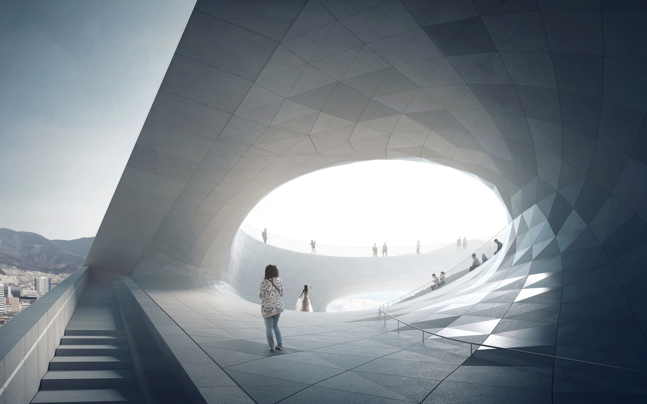 Rendered image of Busan Opera House (Snohetta and Tegmark)