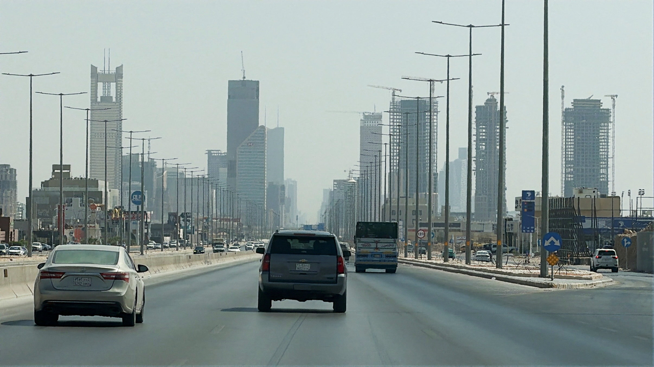 Buildings near King Fahad Highway in Riyadh, Saudi Arabia, Oct. 16. (Reuters-Yonhap)
