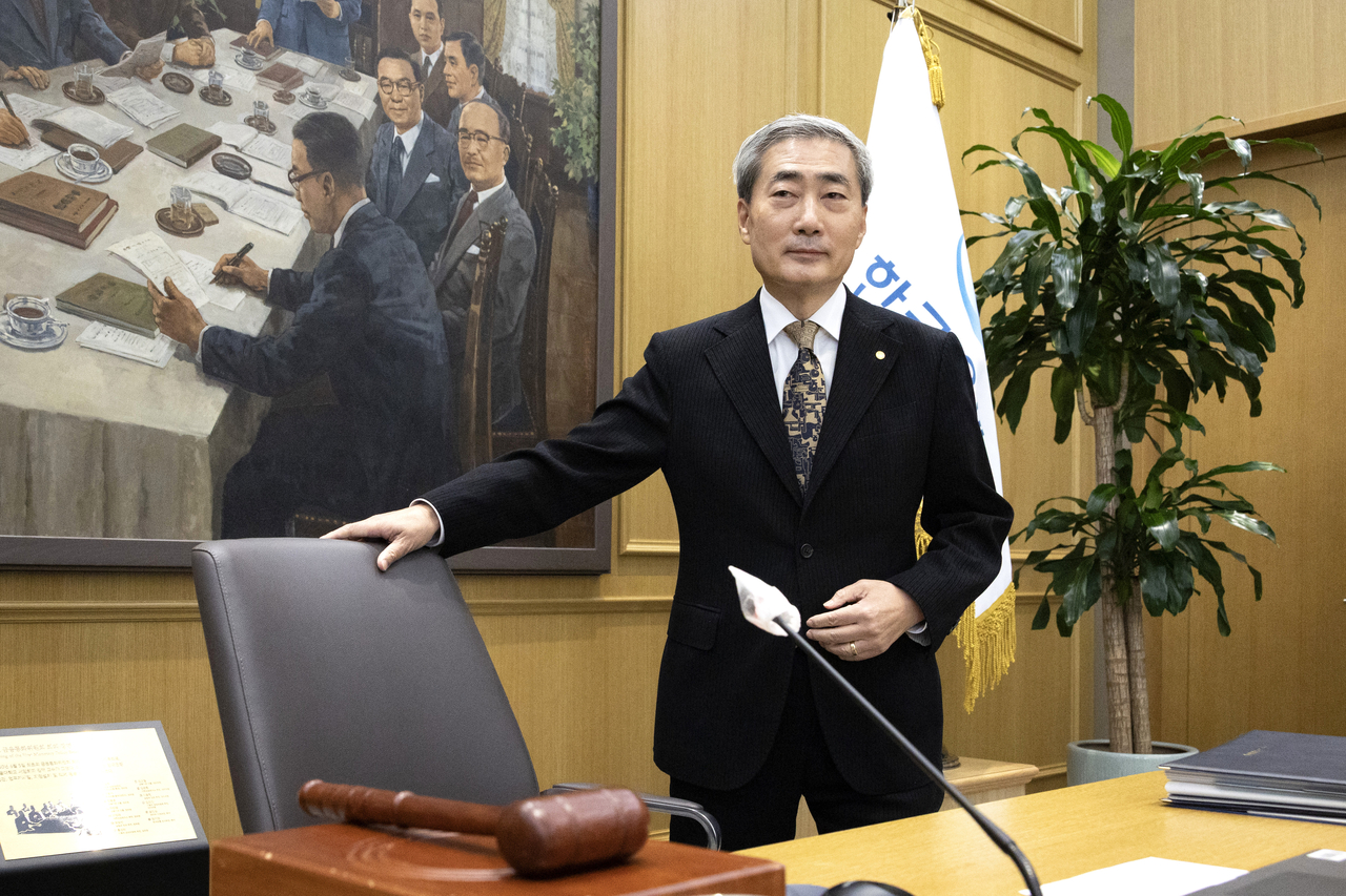 신현송 한국은행 총재가 22일 서울 중구 한국은행에서 열린 금융통화위원회 회의에 참석하고 있다. [연합]