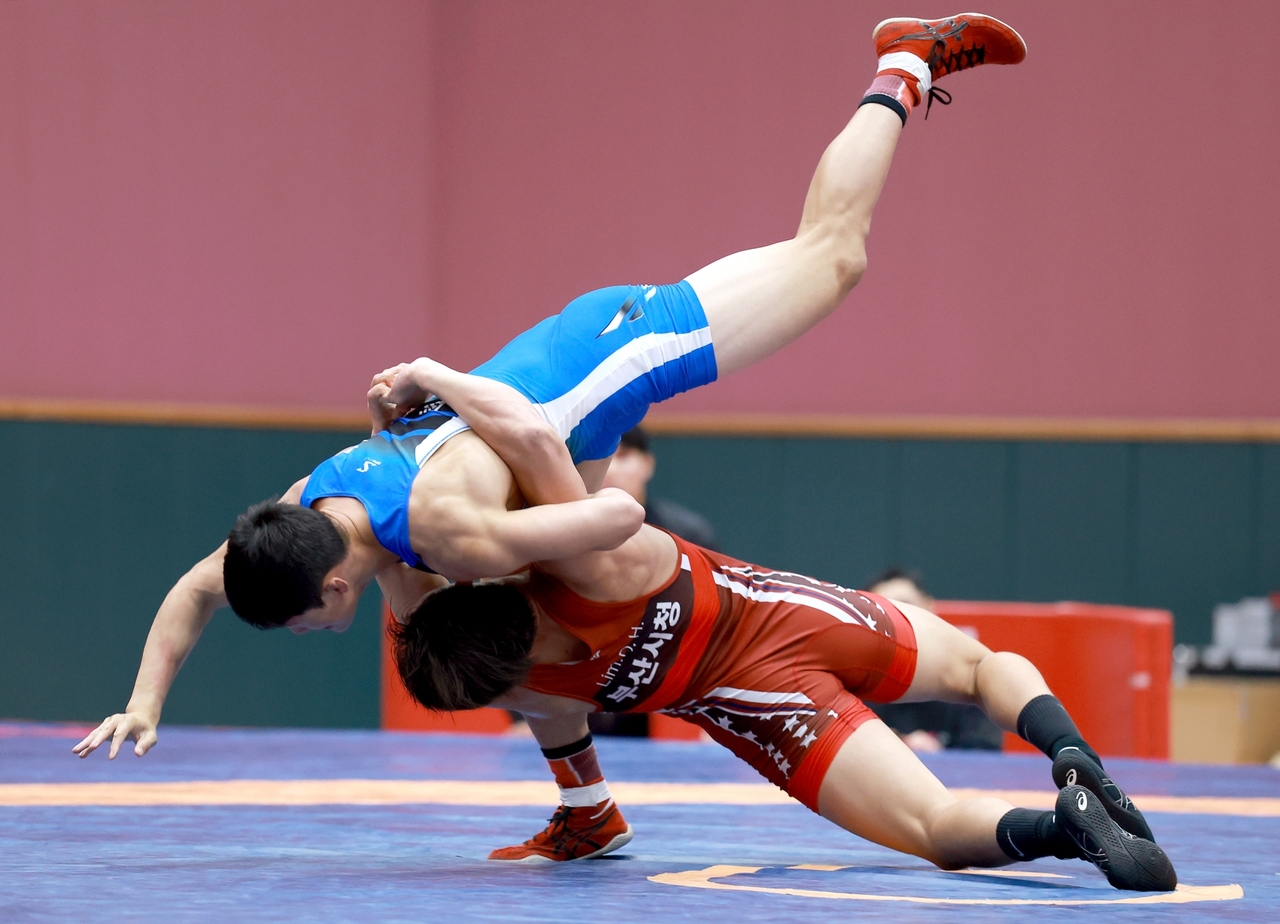 A wrestling competition at the 107th National Sports Festival. [Korean Sport & Olympic Committee]