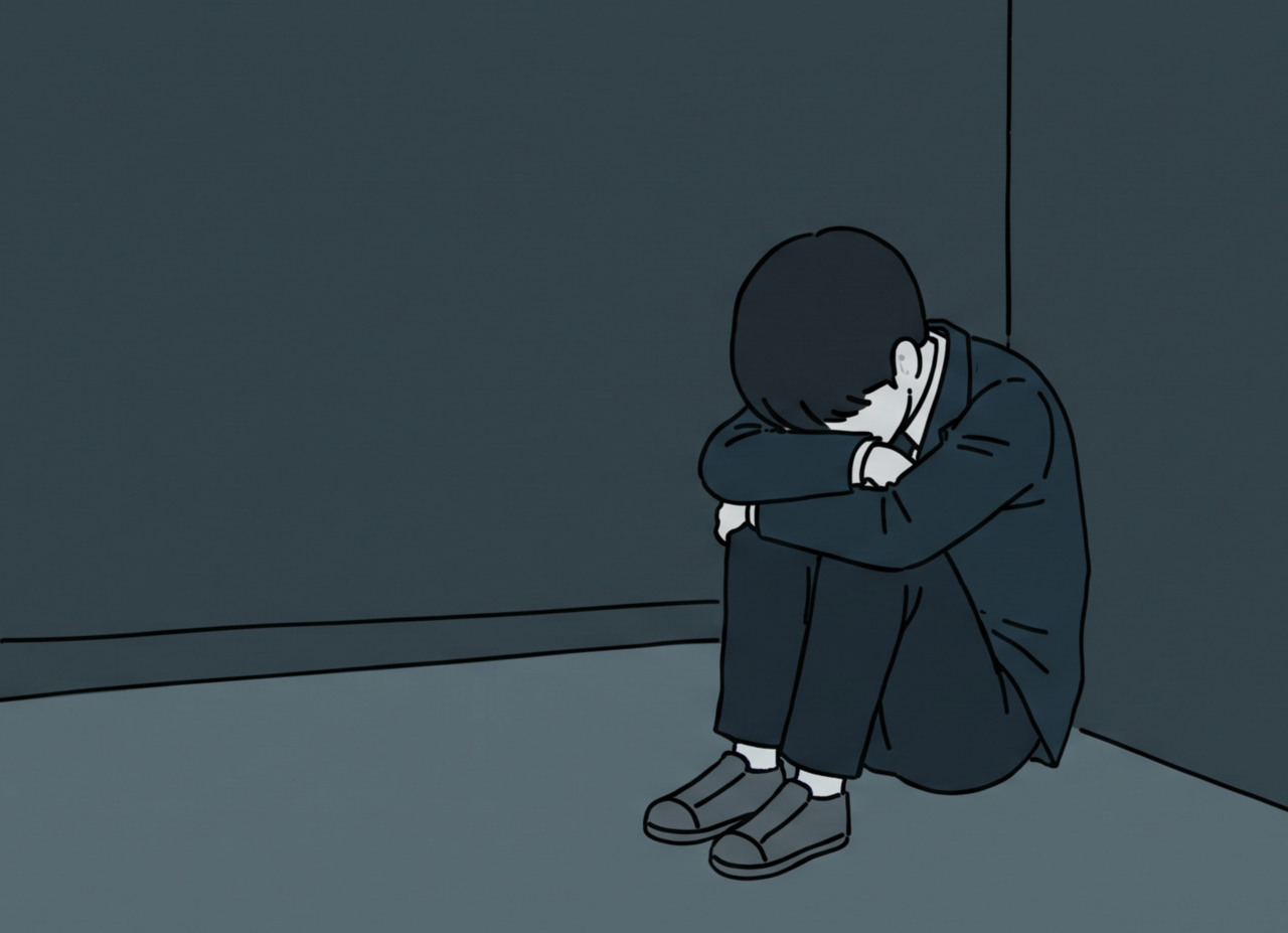 This computer-generated image shows a student experiencing loneliness. (The Korea Herald)
