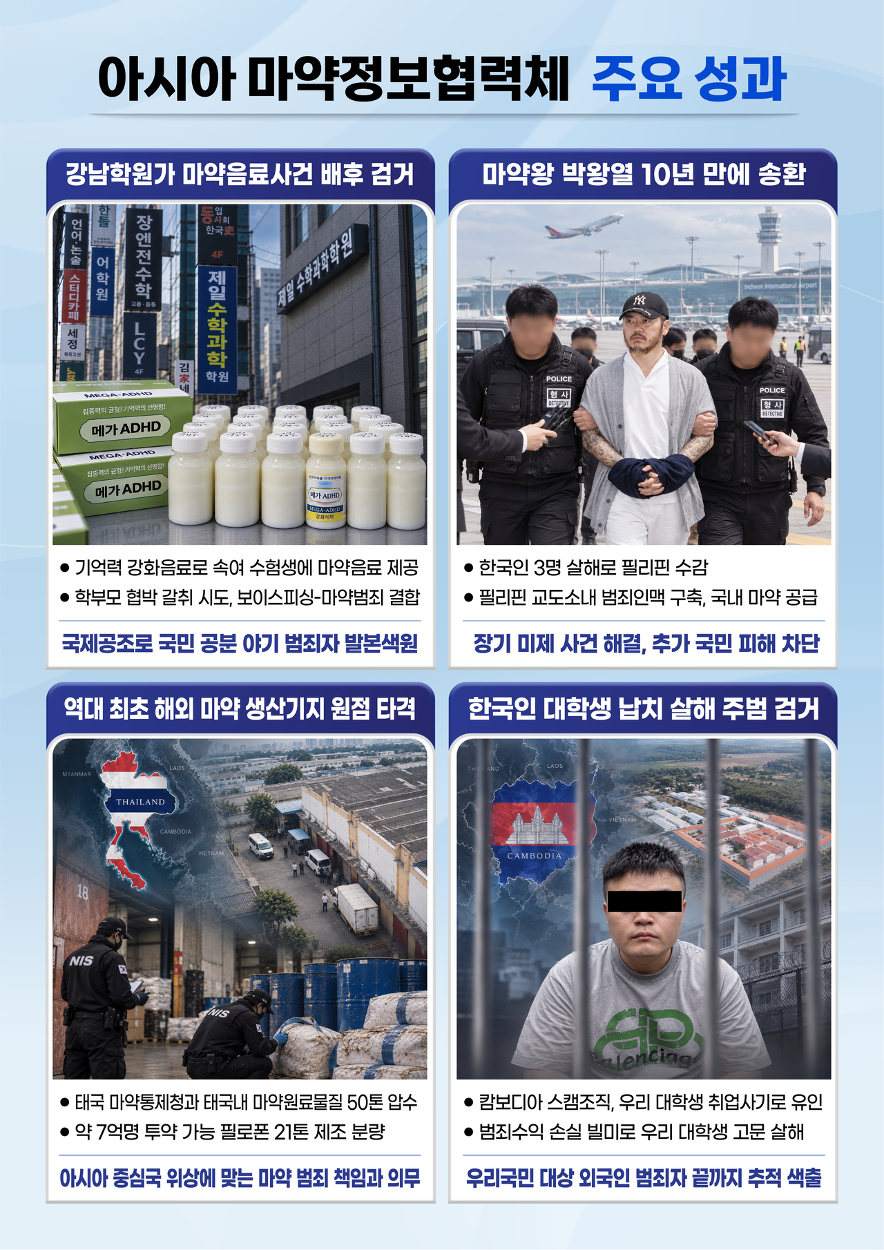 국정원 국제범죄정보센터(TCIC)는 27일 부산에서 아태 주요 9개국과 ‘아시아 마약정보협력체’ 제3차 총회를 열고 마약범죄 대응방안을 논의한다고 26일 밝혔다.[국정원 제공]