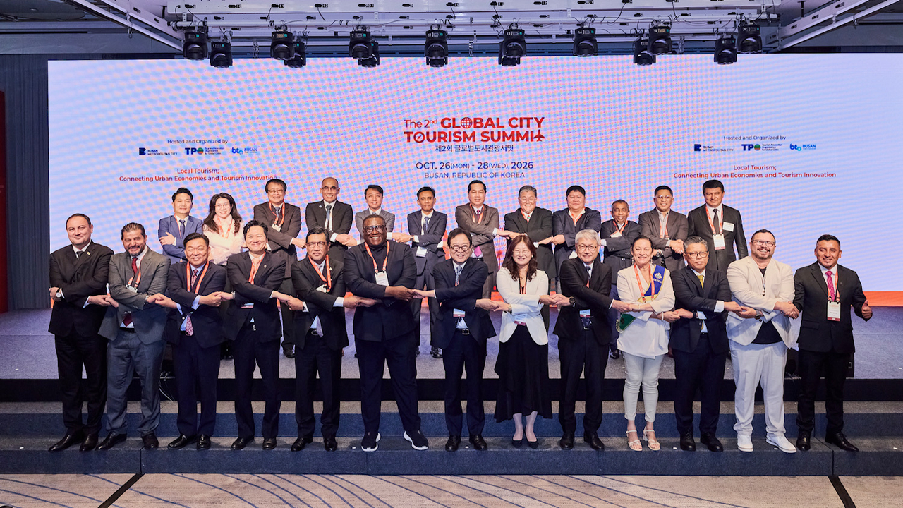 The opening ceremony of the 2nd Global City Tourism Summit (GCTS) is held Monday at Paradise Hotel Busan. [Busan City]