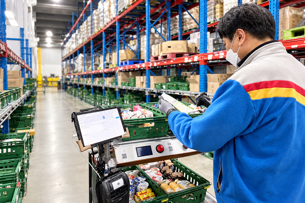 A CJ Logistics employee uses the next-generation DAS to sort products. [CJ Logistics]
