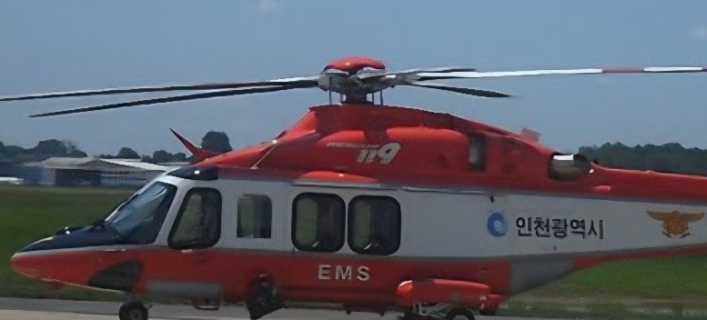 A helicopter operated by the Incheon Metropolitan City Fire and Safety Headquarters [Yonhap]