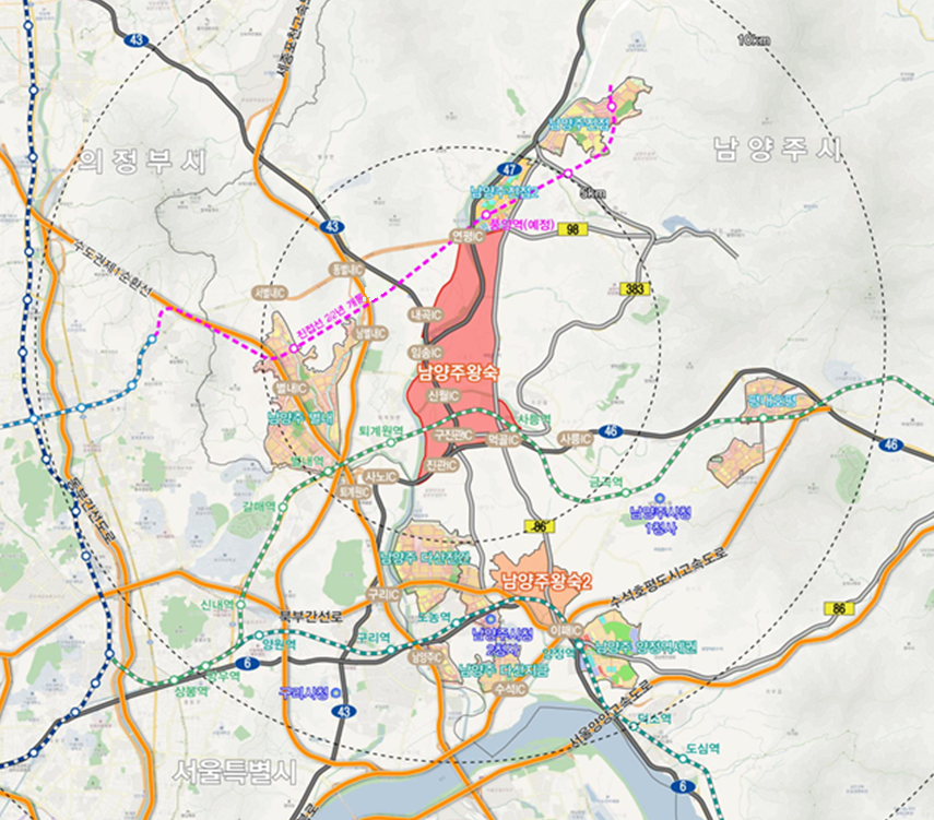 남양주 왕숙지구 위치도.