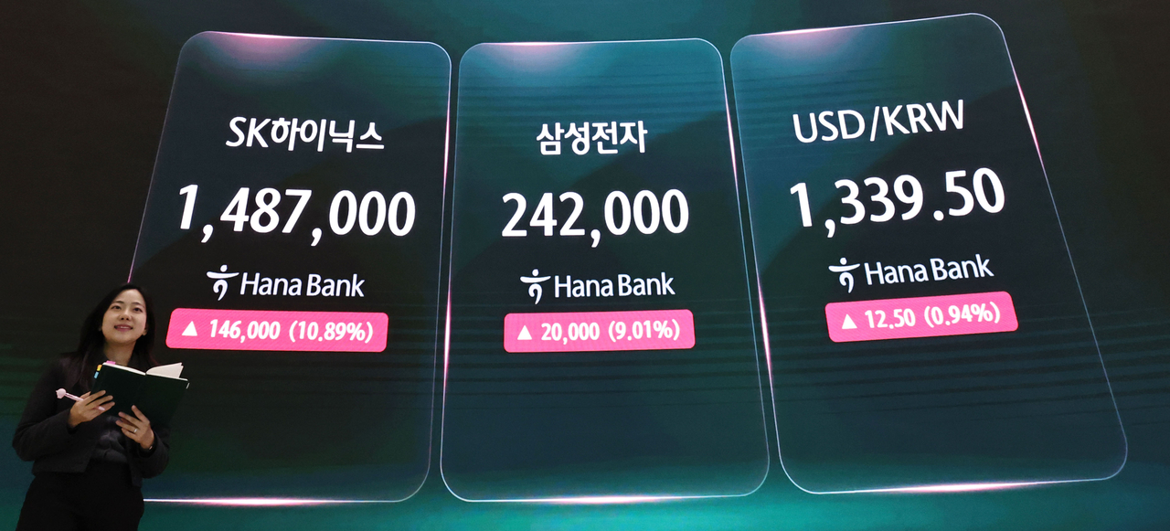 This photo, taken Oct. 28, 2026, shows the dealing room of Hana Bank in Seoul. (Yonhap)