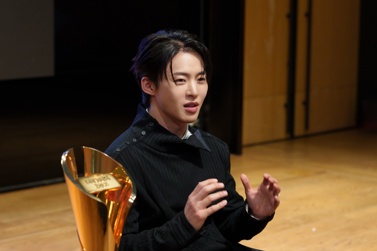 Back Koo-young speaks during a press interview in Seoul on Tuesday. (CJ ENM)