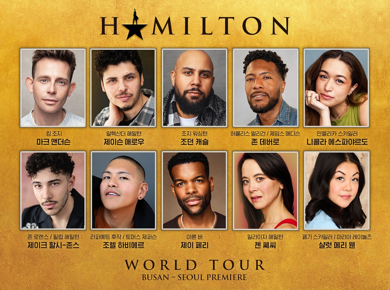 Cast for "Hamilton" in Busan and Seoul (S&Co)