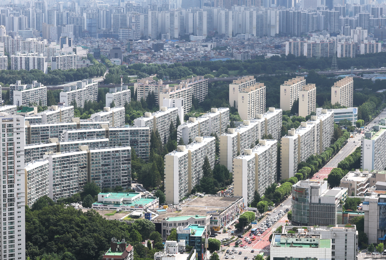 서울 강남의 은마아파트 일대 전경. [연합]
