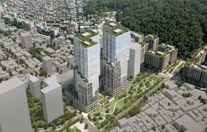 A rendering of a mixed-use residential building planned for Zone 6-4-1 within the Sewoon redevelopment district. [Seoul Metropolitan Government]