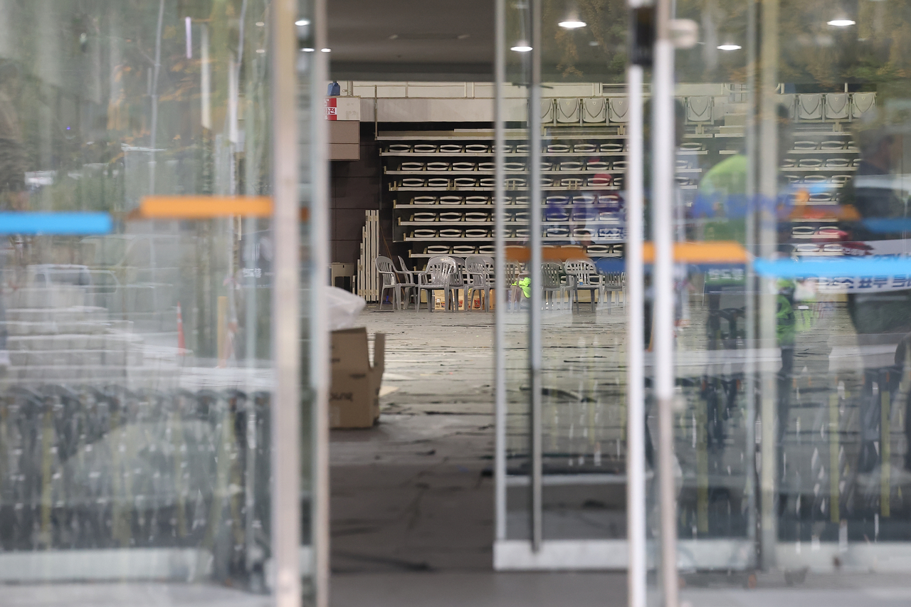 The Handball Gymnasium at Olympic Park, where ballot boxes from the Songpa district of the June 3 local elections were stored, is seen after their removal on Oct. 29, 2026.  (Yonhap)