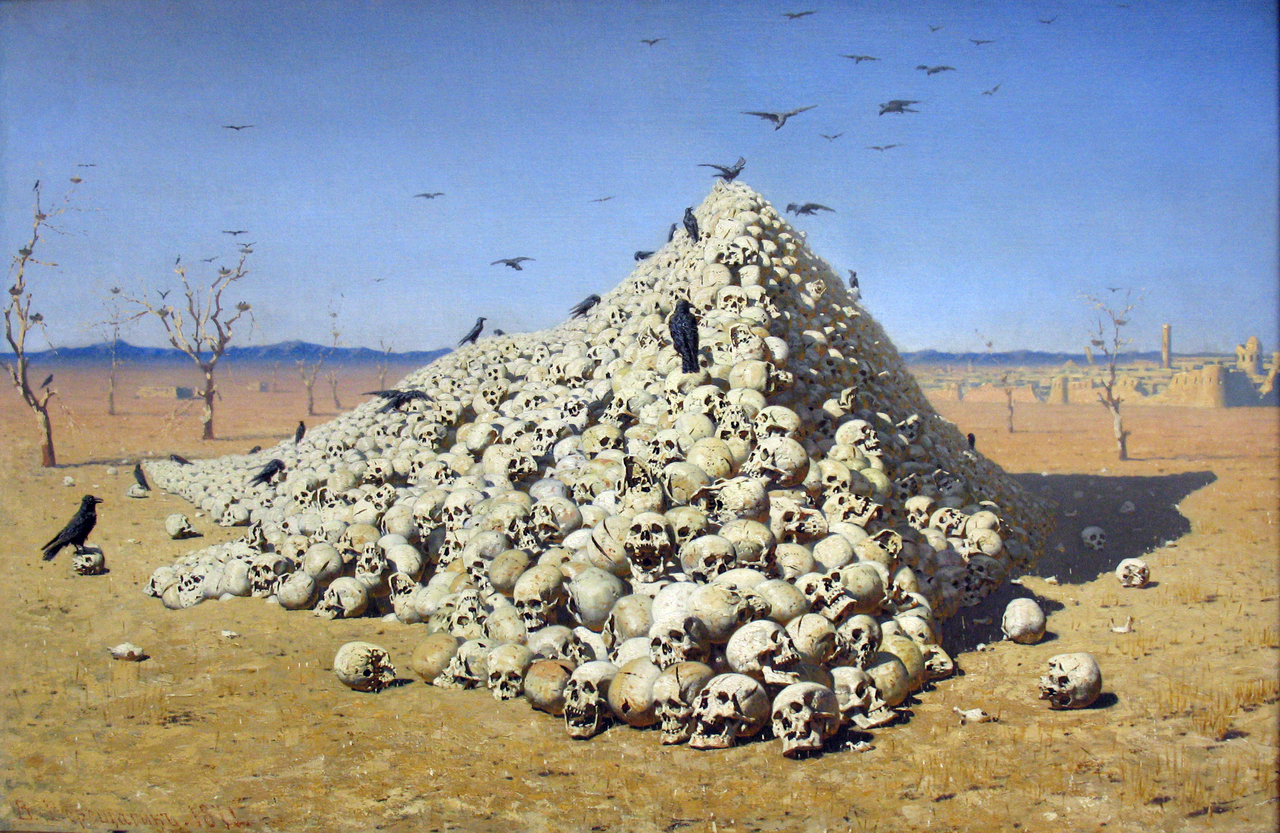 Vasily Vereshchagin, The Apotheosis of War, 1871, oil on canvas, 127x197cm, Tretyakov Gallery [Public Domain, commons.wikimedia.org]