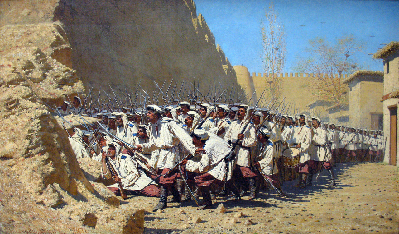 Vasily Vereshchagin, At the Walls of the Fortress: Let Them In, 1871, oil on canvas, 96x162.2cm, Tretyakov Gallery [Tretyakov Gallery, Public Domain, commons.wikimedia.org]