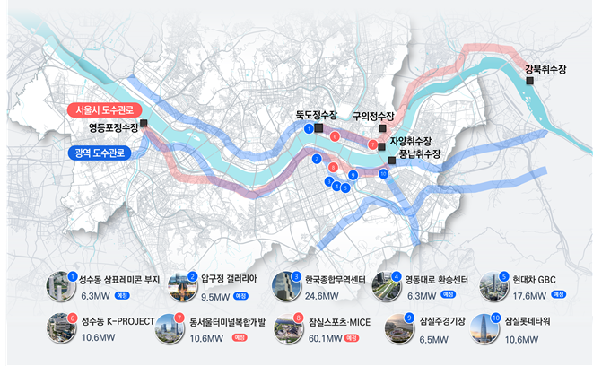 A chart showing Seoul's current water-source thermal energy supply and future plans. [Seoul Metropolitan Government]