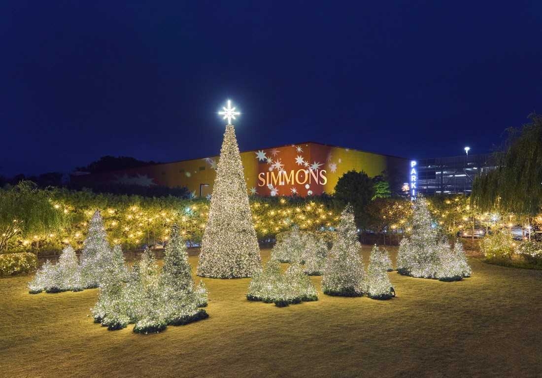 A rendering of this year's Christmas tree and illumination display at Simmons Terrace. [Simmons]