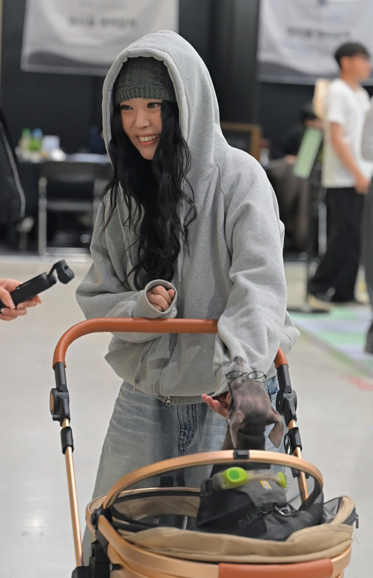 Hwang at the fair with her dog, Logan. (Fortune Adventure)