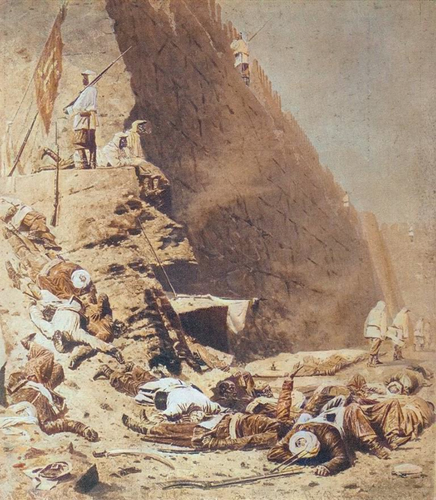 Vasily Vereshchagin, At the Walls of the Fortress: They Have Entered (original destroyed), 1872 [dzen.ru, Public Domain, commons.wikimedia.org]