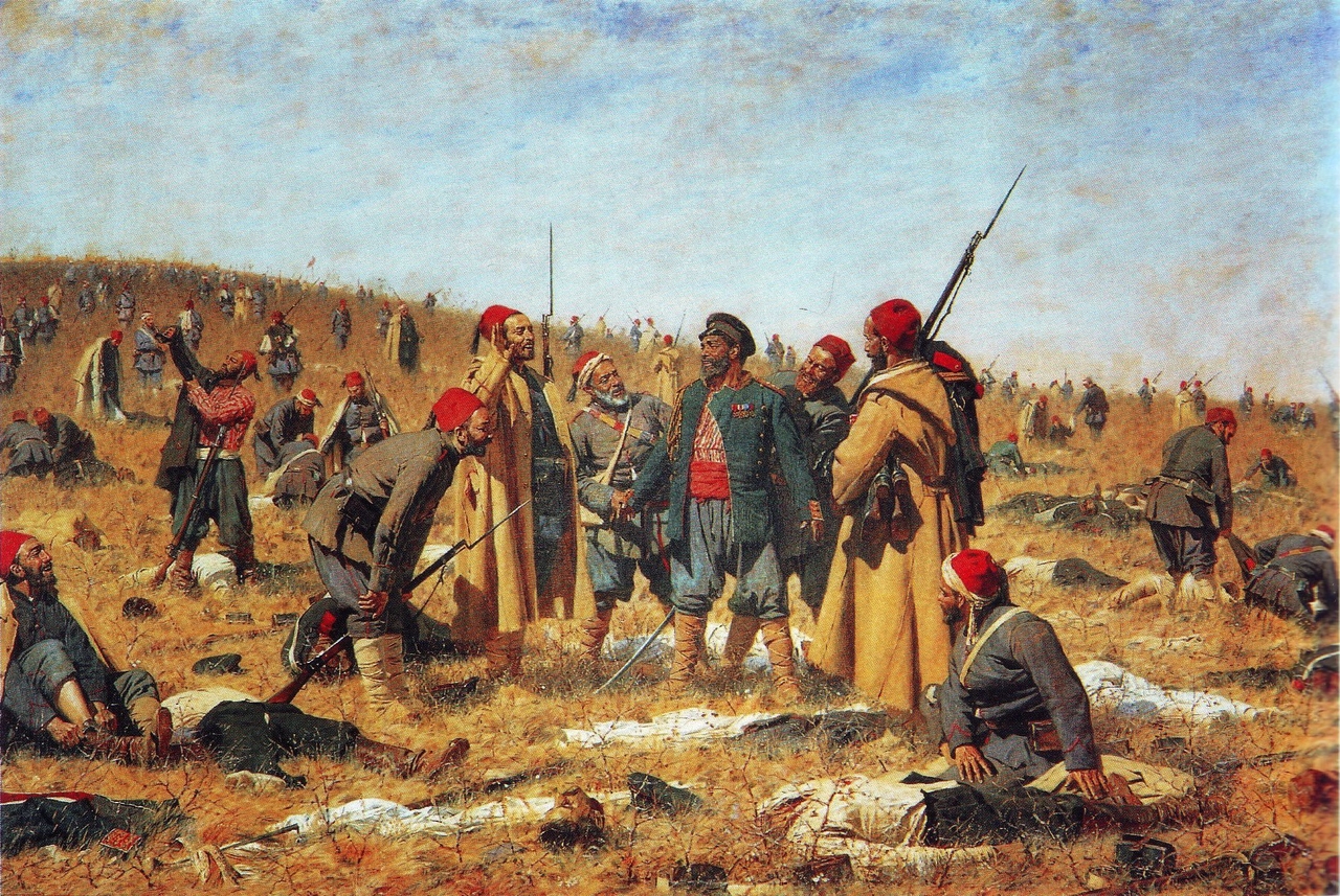 Vasily Vereshchagin, The Victors, 1878–1879, oil on canvas, 180x301cm, National Art Museum of Ukraine, Kyiv [Public Domain, commons.wikimedia.org]