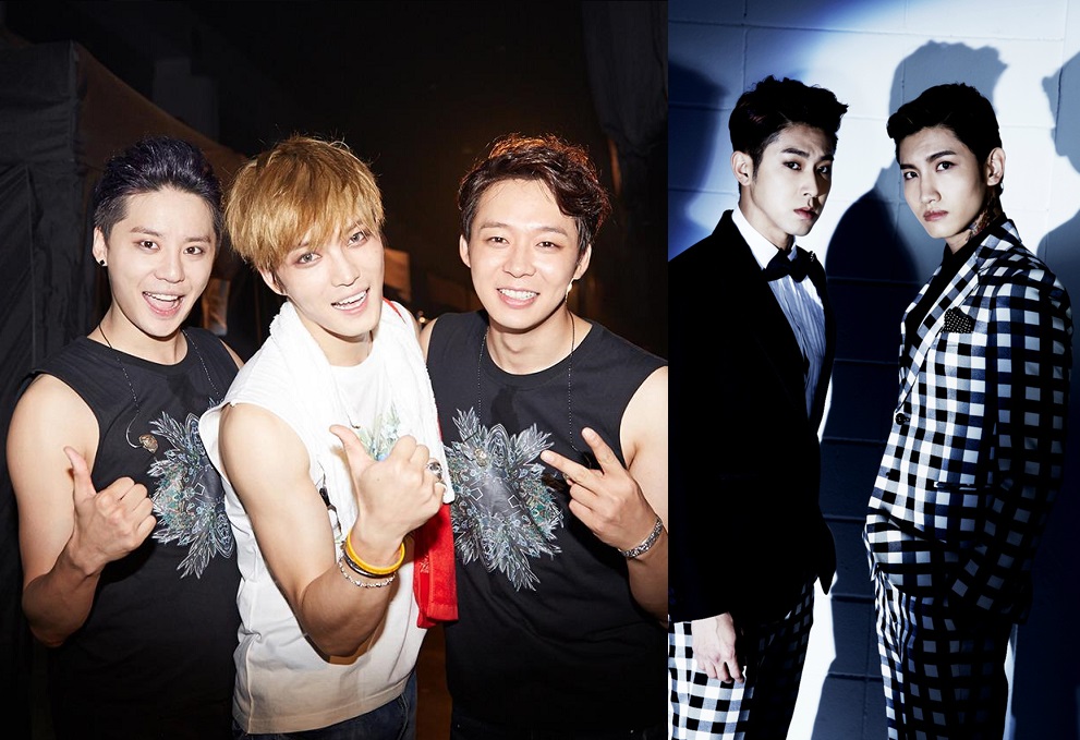 JYJ (left) and TVXQ.