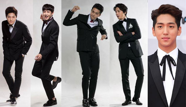 INFINITE’s L, 2PM’s Nichkhun, WINNER’s Song Min-ho, CNBLUE’s Jung Yong-hwa and B1A4’s Baro (SBS and OSEN)